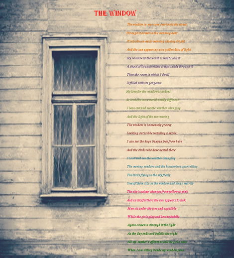 The Window , a visual poem
